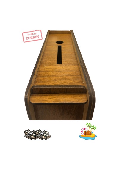 Kumbara Hedef Biriktirme Kumbarası Ahşap Kumbara Parabox 10000 Tl Kumbara