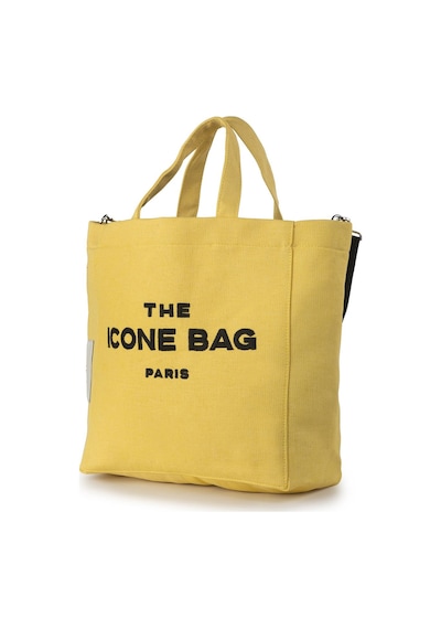 Icone Sarı The Icone Bag Paris İşlemeli Tote Kadın Kol Çantası Ve Omuz Çantası Sarı