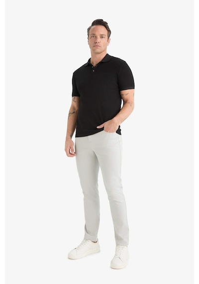 Defacto Slim Fit Dar Kesim Dar Paça Dokulu Pantolon E7959ax25augr184 Gri