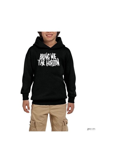 Zepplin Giyim Bring Me The Horizon Classic Siyah Çocuk Kapşonlu Sweatshirt