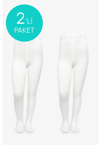 Penti Pretty Koton Beyaz 2li Külotlu Çorap Beyaz Beyaz