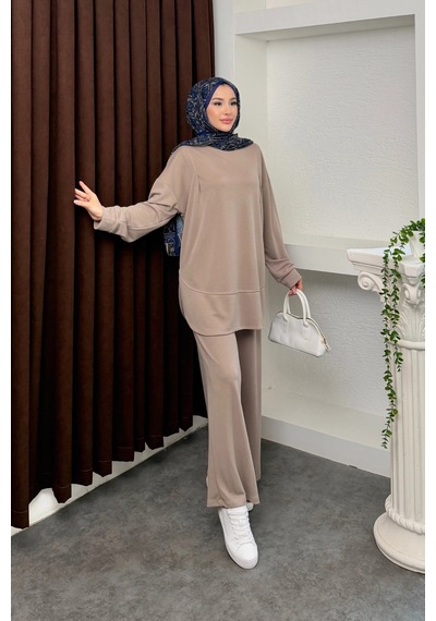 Mihran Butik Kalina Model İthal Pike Kumaş Cep Detaylı Kadın Takım Taş