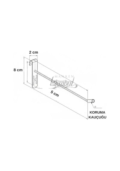 Tel Pano Kancası Koruma Kauçuklu 5 Cm Deluxe Raf Askısı Ekstra Güçlü 85 Adet Krom