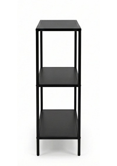 Vesta Modern Tasarım 3 Raflı Siyah Metal Kitaplık & Dekoratif Konsol Ahşap - Siyah Vesta Modern Tasarım 3 Raflı Siyah Metal Kitaplık & Dekoratif Konsol Ahşap - Siyah