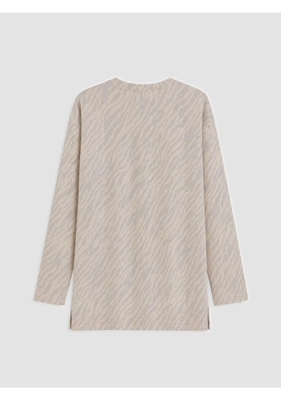 Lcw Everyday Kahverengi Zebra Desenli %100 Pamuklu Kadın Tunik
