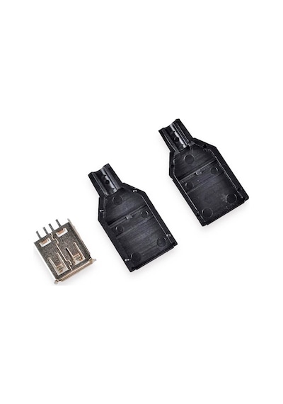 Koodmax-Usb A Dişi Konnektör - Lehim Tipi Plastik - 10'Lu Paket