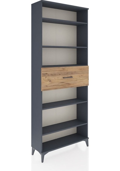 Arges Dolap 5 Raflı Tek Çekmeceli 88x30x221 Antrasit-çam Antrasit