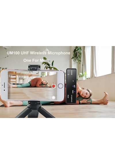 Ckmova Um100 Kit 5 Apple Uyumlu iPhone Ios için Uhf Kablosuz Yaka Mikrofon Set