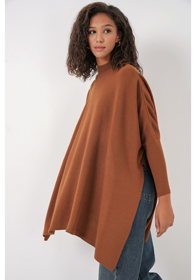 Hiccup Bdart Oversize Akrilik Bisiklet Yaka Kazak Taba Doğal