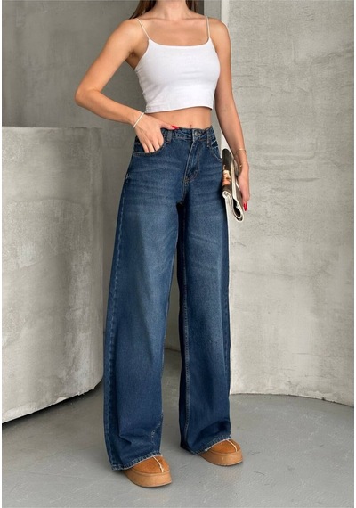 Zdnjeans .yeni Sezon Mom Kesim Kot Pantolon Koyu Mavi