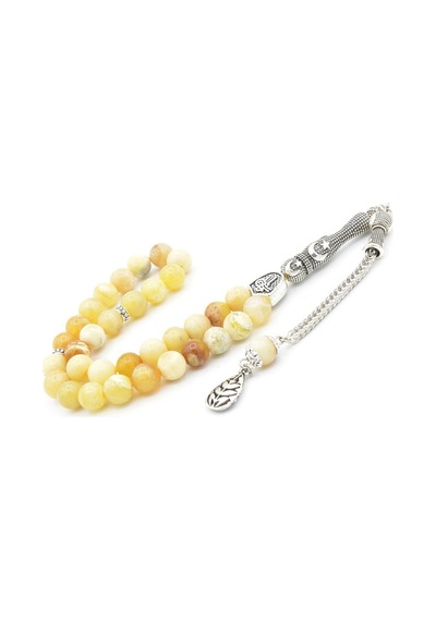 Murty99 Hakiki Doğal Sarı Opal Taşı Tesbih 8 Mm Sarı