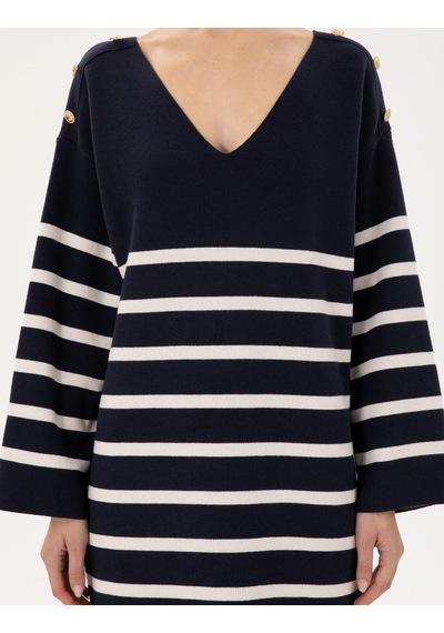 Pierre Cardin Lacivert Regular Fit Triko Elbise 50290561-vr033