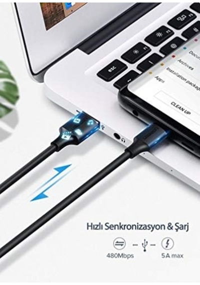 2.0 A Usb-a & Usb-c Şarj Ve Data Kablosu, 1.5 Metre, Beyaz, 60122