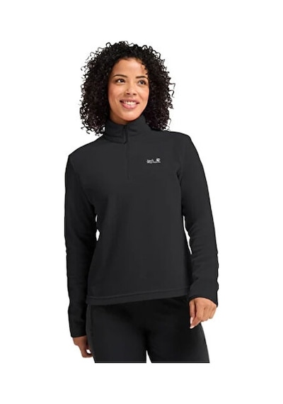 Jack Wolfskin Taunus 100 Hz W Kadın Outdoor Çeyrek Fermuarlı Polar Üst A65801-6000 Siyah