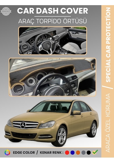 Mercedes C Class W204 2007-2014 Torpido Örtüsü Premium Kalite Özel Kesim Uv Koruma - 776 Stiloto