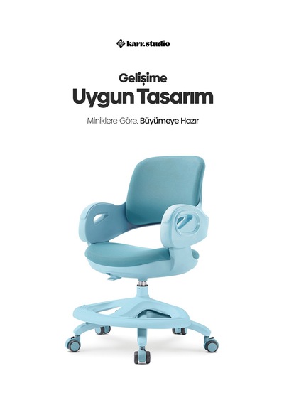 Olinda Ergonomik Çocuk Çalışma Koltuğu Mavi