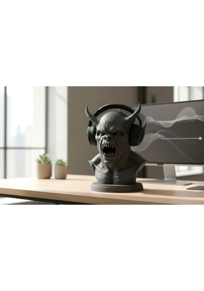 Happy3dworld İblis Büstü Kulaklık Standı, 3d Baskı Horror Gotik Gaming Dekor