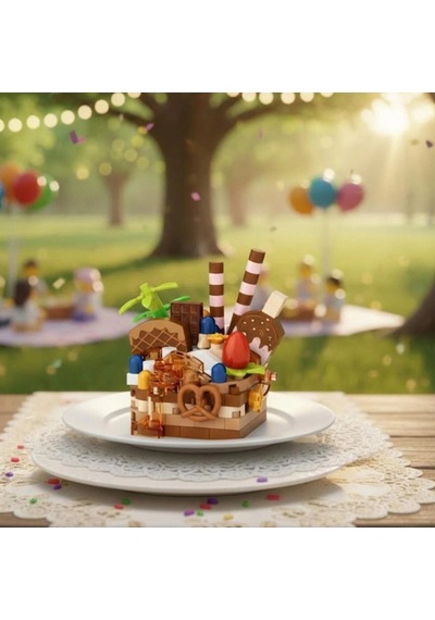 Mey İthalat Lz-8642 Çikolatalı Pasta 160 Parça Block Oyuncak-mini Poşet