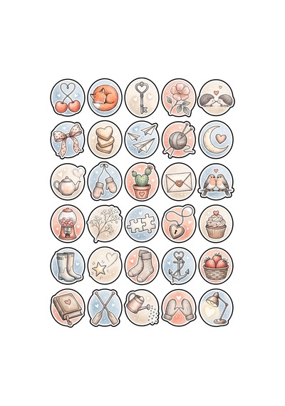 Karma Koleksiyon Sevimli Sticker Seti 150 Adet - 5'li Mega Paket No22 - Laptop Defter Ajanda Çok Renkli