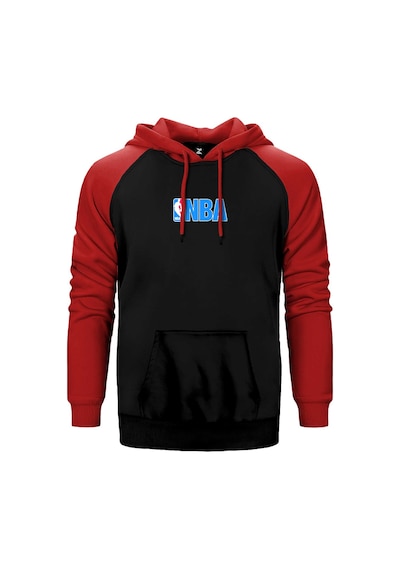 Basketlogo Kırmızı Renk Reglan Kol Kapşonlu Sweatshirt Kırmızı