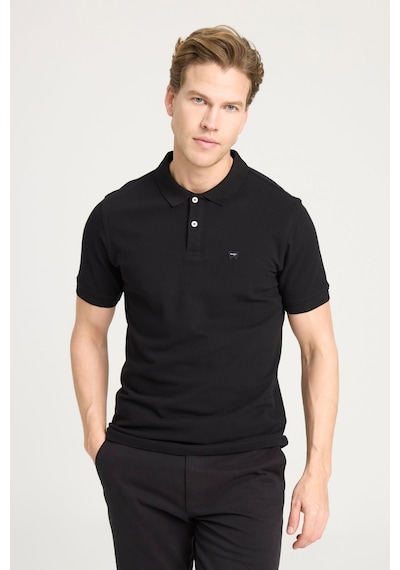 Kısa Kollu Polo T-shirt Siyah Siyah