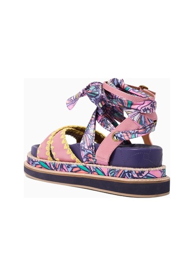 Kurt Geiger Orson Cross Scarf %100 Süet Lüks Tasarım Düz Kadın Sandalet Çok Renkli