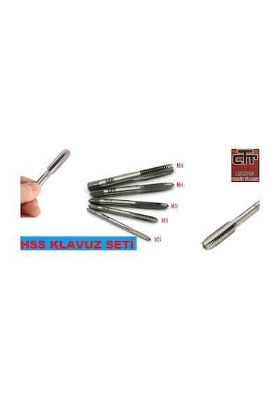 Klavuz Seti M3-M4-M5-M6-M8 Metrik Diş Açma Klavuzları