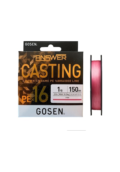 Gosen X16 Casting Answer 1PE-0.165mm 16 Örgü Spin İpi 150mt Pink