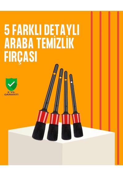 Techmrt Araba Temizliği İçin 5 Parça Fırça Takımı