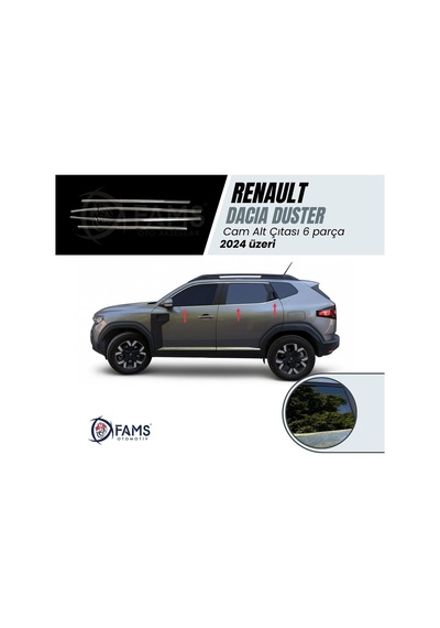 Renault Duster 2024 Üzeri Krom Cam Alt Çıtası 6 Prç P.çelik