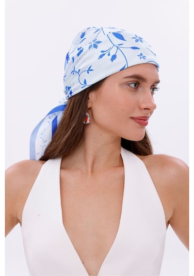 Akdeniz Dalları Model Fular Bandana Şal Estascarf 70x70 Cm Renkli