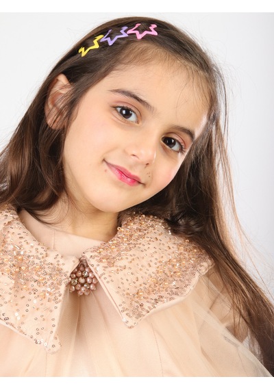 Xo Kids Kız Çocuk Elbise 6-10 Yaş 1628 Bej
