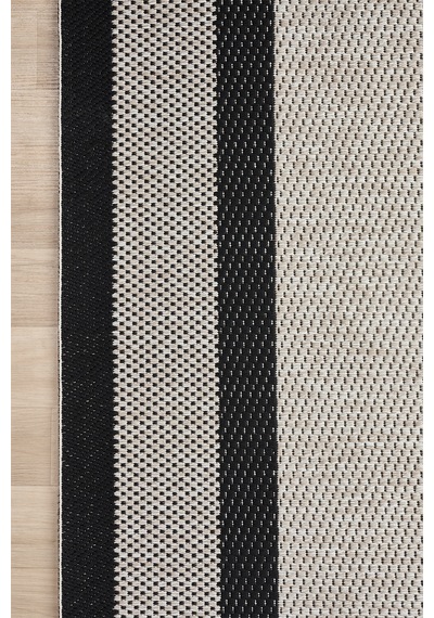 Sisal Prime Bej Siyah İskandinav Yıkanabilir Bordürlü Halı Kilim Balkon Teras Koridor Halısı 1149