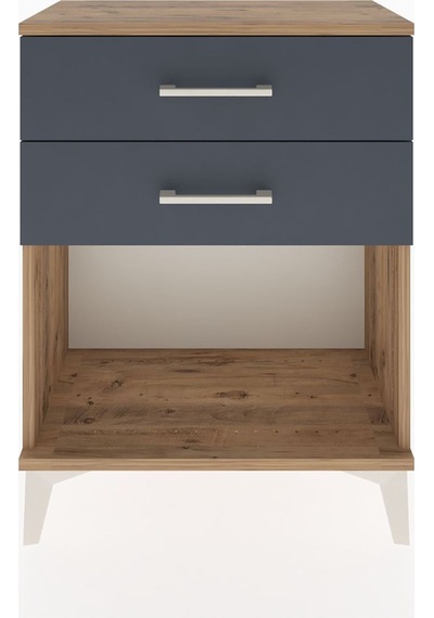 Arges Komodin 4 Çekmeceli 60x30x80 Çam-antrasit Çam