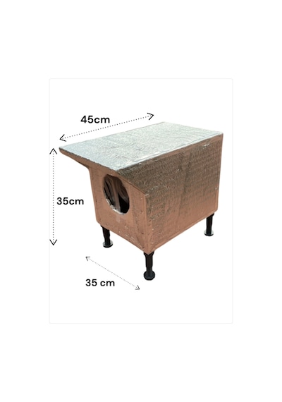 Kedi Evi Kedi Yuvası Kedi Barınağı 1 Kedilik Isı Ve Su Yalıtımlı 35x35x45 Cm