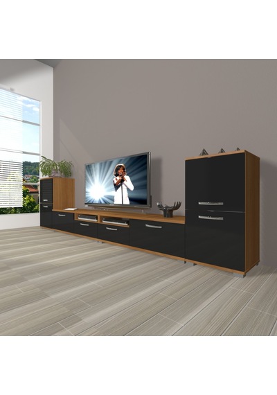 Decoraktiv Eko 9200 Slm Tv Ünitesi Tv Sehpası Ceviz - Siyah