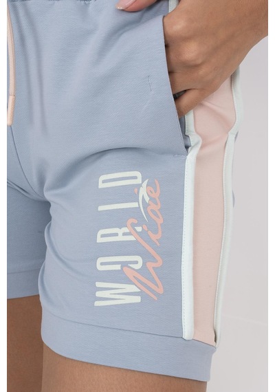 Maraton Sportswear Regular Kadın Basic Sisli Mavi Şort 21159-sisli Mavi
