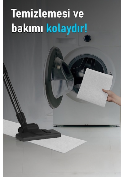 Halifleks Yapışkan Tabanlı Merdiven Basamak Paspası Rip Halı Kaymaz Tabanlı - Beyaz Null