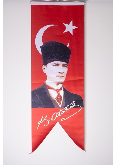 Zc Bayrak 50x150 Saten Kırlanğıç Atatürk Bayrağı Flama Diğer