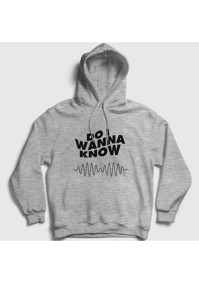Presmono Unisex Know Arctic Monkeys Kapüşonlu Sweatshirt Gri Melanj