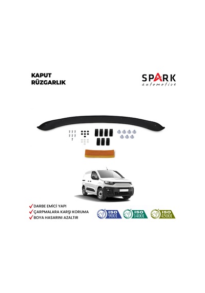 Fiat Doblo 2023- Yılı Ve Sonrası Uyumlu Kaput Rüzgarlığı 3mm Siyah