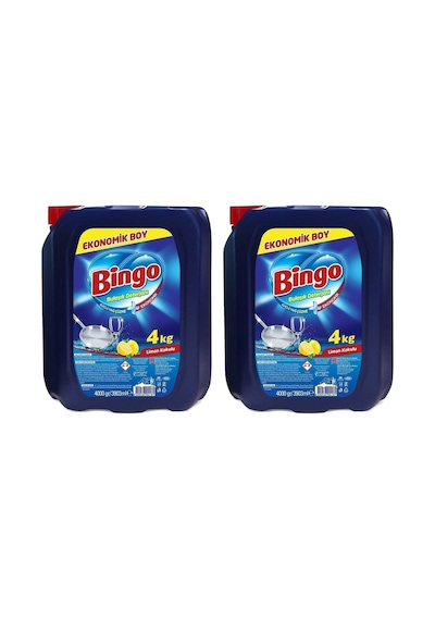 Bingo Bulaşık Sıvısı 4 Litre Limon Kokulu Elde Yıkama X 2 Adet