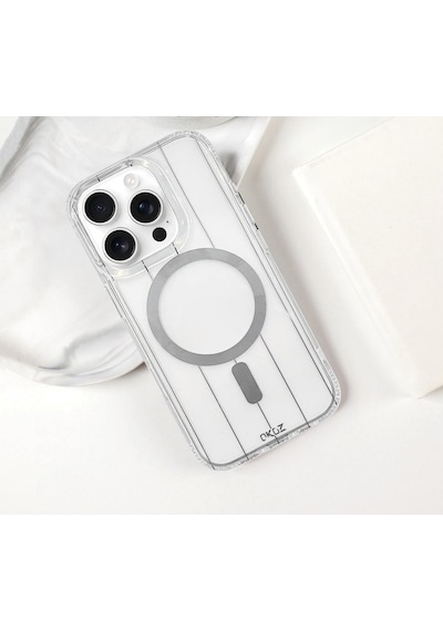 Apple Uyumlu iPhone 16 Plus Khaleesi Magsafe Koruyucu Kılıf Beyaz