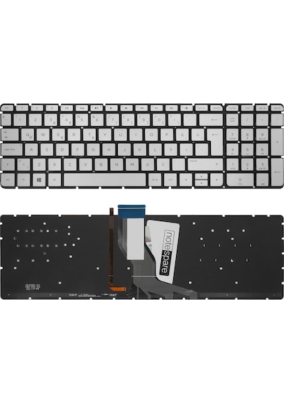 Hp Uyumlu Pavilion 15-aw007nt Z9b04ea , 15-aw008nt Z9b05ea Klavye Tr Işıklı Gümüş - Büyük Enter