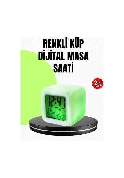 Tr Gece Lambası Fonksiyonlu Renk Değiştiren Led Küp Dijital Saat Diğer 01634285