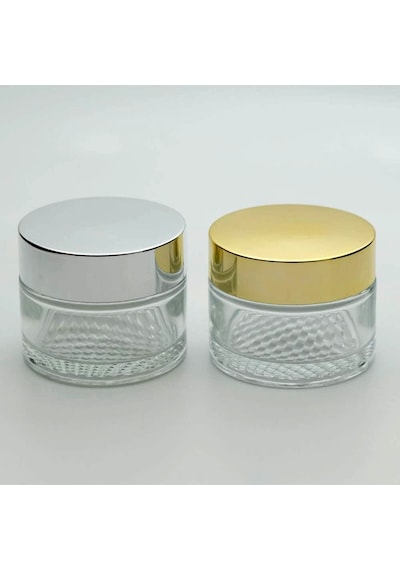 Boş Krem Kavanozu 50 ML 10 Adet Şeffaf Sarı Kapaklı Kutu
