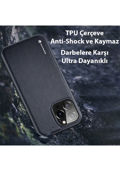 Dux Ducis Fino Serisi Apple Uyumlu iPhone 14 Pro Premium Dokuma Silikon Kilif 561082413