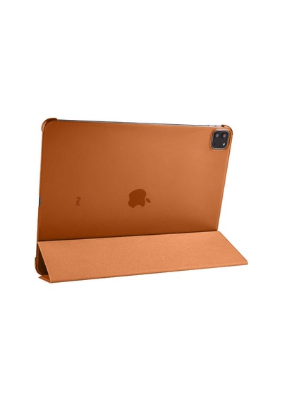 Lexroo İpad Pro 12.9 2022 M2 Smart Cover Standlı 1-1 Kılıf - Turuncu Kapaklı Kılıf