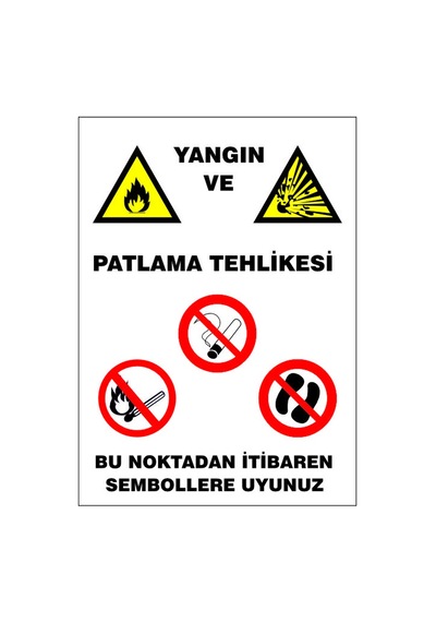 Yangın Ve Patlama Tehlikesi, İsg Uyarı Levhası