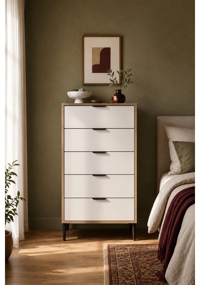 Home Liva 5 Çekmeceli Şifonyer 50x105x40 Cm Krem - 912183181 Krem Home Liva 5 Çekmeceli Şifonyer 50x105x40 Cm Krem - 912183181 Krem